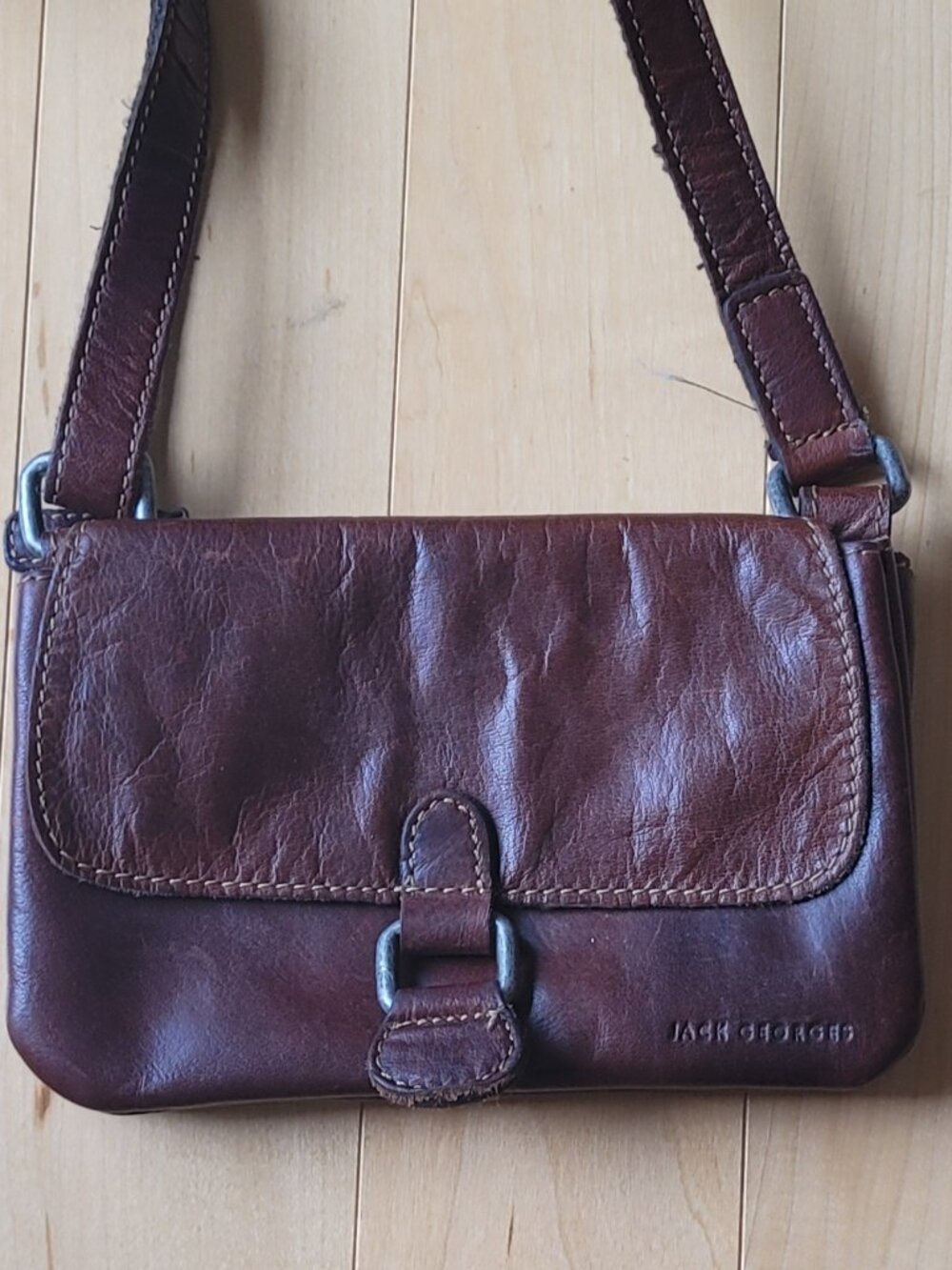 Jack Georges Voyager Leather Crossbody Purse